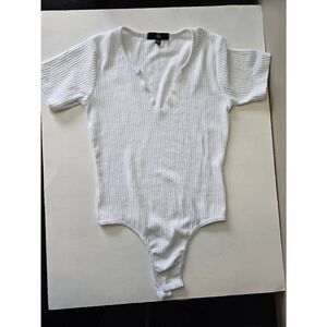 Missguided Bodysuit White Sz 2